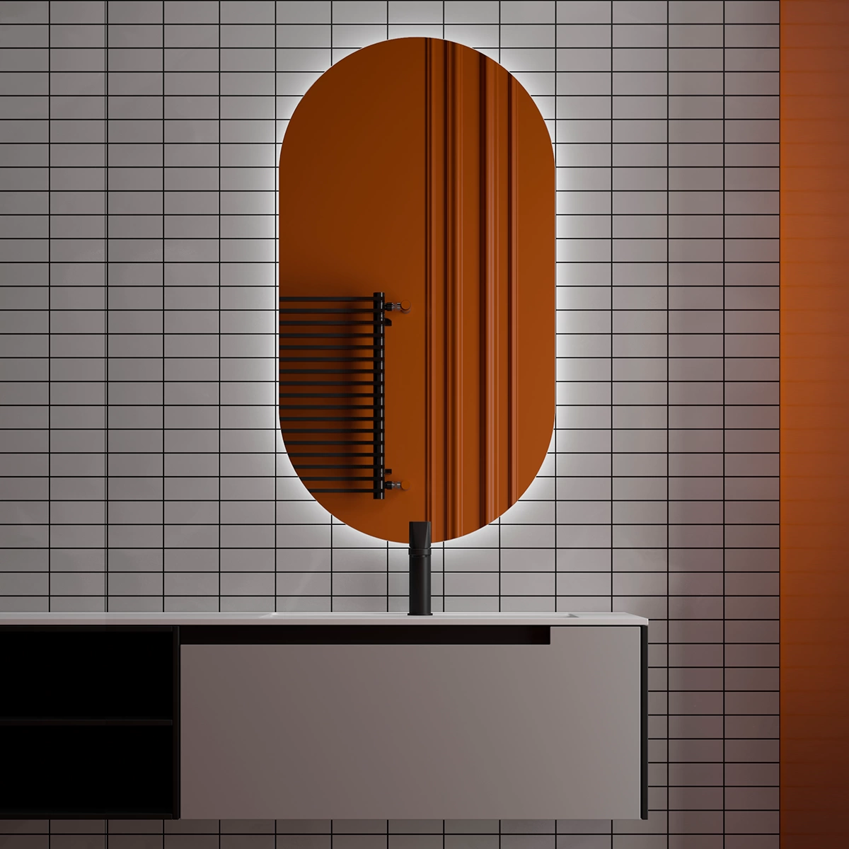 Замовити овальне дзеркало 1200х700 мм. Низькі ціни Київ